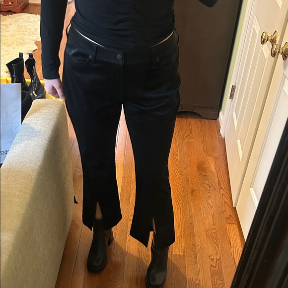 Feax leather black "Jeanne" high rise flare jeans by DEAR JOHN - Picture 4 of 8